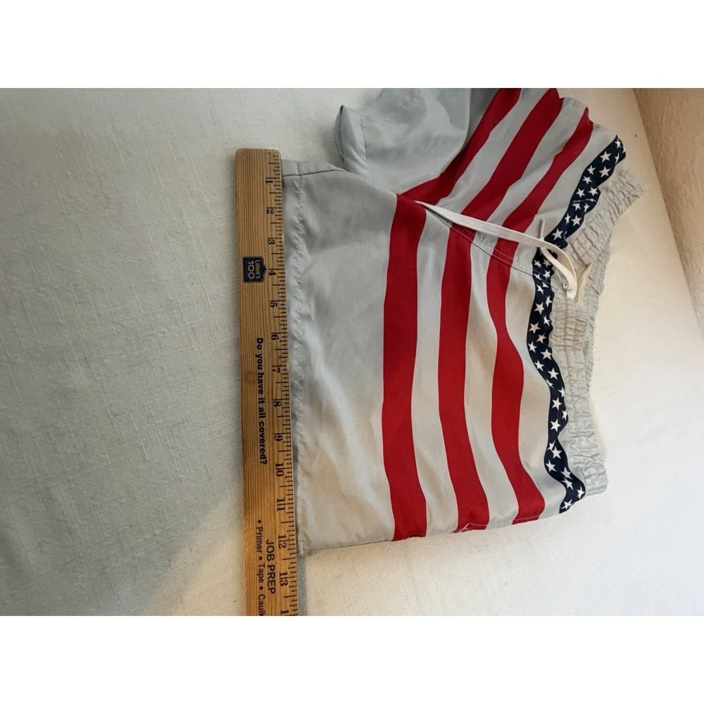 Chubbies USA Flag Swim Trunks Men's Large L Patriotic Lined Beach Shorts USA